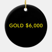 Goud $6.000 Marktfeest Keramisch Ornament (Achterkant)