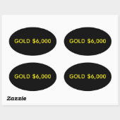 Goud $6.000 Marktfeest Ovale Sticker (Vel)