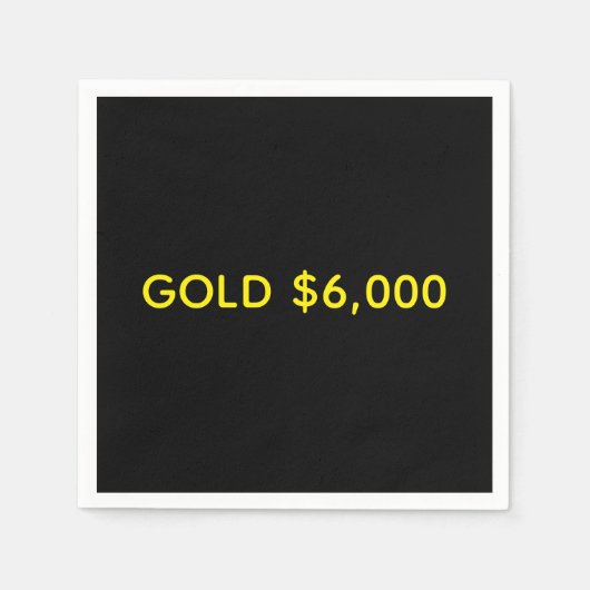 Goud $6.000 Marktfeest Servet (Voorkant)