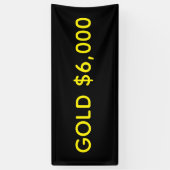 Goud $6.000 Marktfeest Spandoek (Verticaal)
