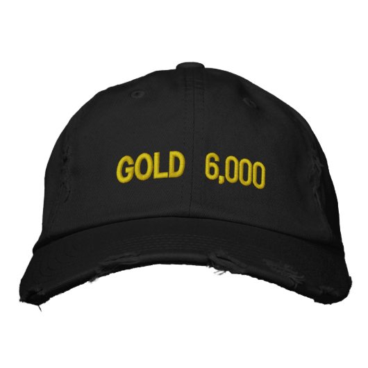 Goud $6.000 Marktviering Geborduurde Pet (Voorkant)