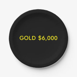 Goud $6.000 Marktviering Papieren Bordje