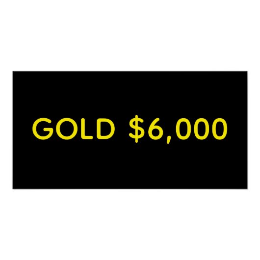 Goud $6.000 Marktviering Perfect Poster (Voorkant)