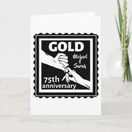 Goud 75ste trouwdag met handen kaart