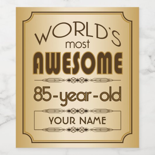 Goud 85e verjaardag viering wereld Best Fabulous Wijn Etiket (Enkel label)