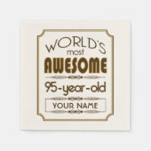 Goud 95e verjaardag viering wereld Best Fabulous Servetten (Voorkant)