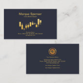 Goud - aandelenbeurs opwaarts Grafiek Investeringe Visitekaartje (Voorkant / Achterkant)