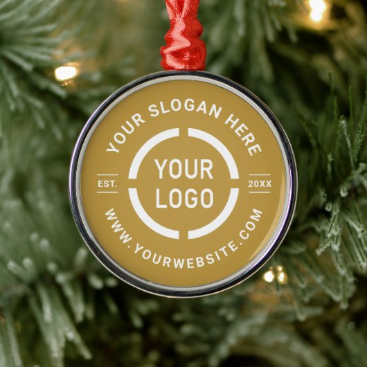 Goud aangepast zakelijk ornament met logo (Boom)
