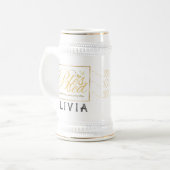 Goud Aangepaste Kalligrafie Naam Thanksgiving Gift Bierpul (Voorkant links)