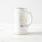 Goud Aangepaste Kalligrafie Naam Thanksgiving Gift Bierpul (Voorkant rechts)