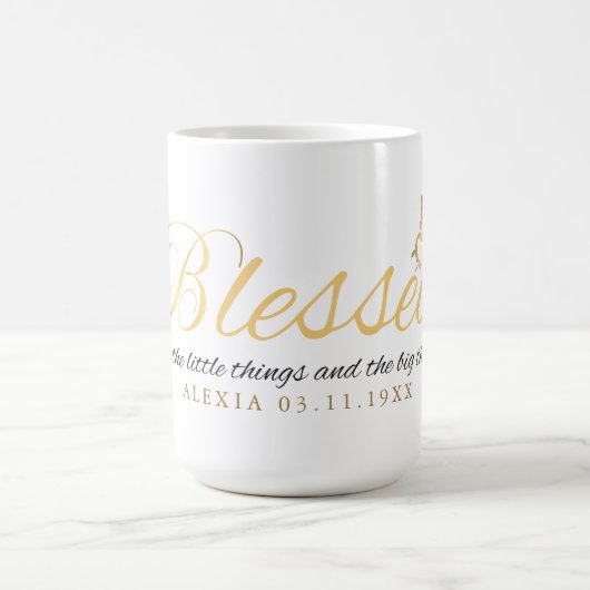 Goud Aangepaste Kalligrafie Naam Thanksgiving Gift Koffiemok (Center)