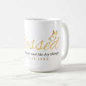 Goud Aangepaste Kalligrafie Naam Thanksgiving Gift Koffiemok (Voorkant rechts)