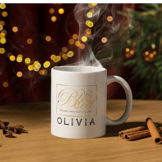 Goud Aangepaste Kalligrafie Naam Thanksgiving Gift Magische Mok