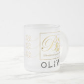 Goud Aangepaste Kalligrafie Naam Thanksgiving Gift Matglas Koffiemok (Voorkant rechts)