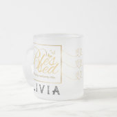 Goud Aangepaste Kalligrafie Naam Thanksgiving Gift Matglas Koffiemok (Voorkant links)