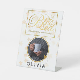 Goud Aangepaste Kalligrafie Naam Thanksgiving Gift Reclamebord Met Voetstuk