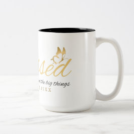 Goud Aangepaste Kalligrafie Naam Thanksgiving Gift Tweekleurige Koffiemok
