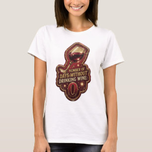 Goud AANTAL DAGEN ZONDER WIJN TE DRINKEN 0 T-shirt