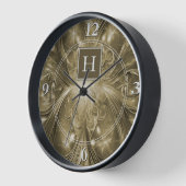 Goud Abstract Bloei Monogram Klok (Hoek)