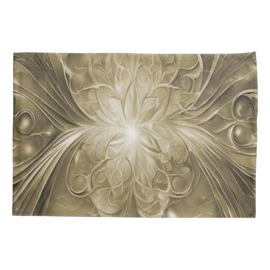 Goud Abstract Bloei Monogram Kussensloop (Achterkant)