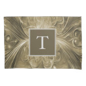 Goud Abstract Bloei Monogram Kussensloop (Voorkant)
