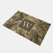 Goud Abstract Bloeiende Monogram Deurmat (Schuin)