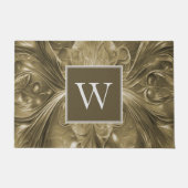 Goud Abstract Bloeiende Monogram Deurmat (Voorkant)