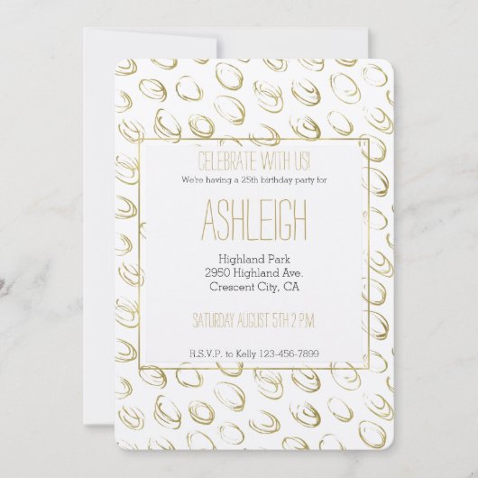 Goud Abstract Circles Verjaardag Kaart (Voorkant)