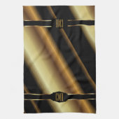 Goud Abstract Diagonaal Strepen Monogram Theedoek (Verticaal)