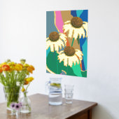 Goud Abstract Echinacea Kone Flower Moderne Folie Afdrukken (Laag (Keuken))