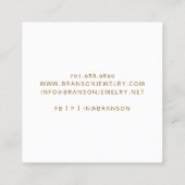 Goud Abstract Faux Folie Oorbel Display Kaarten Vierkante Visitekaartje (Achterkant)