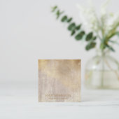 Goud Abstract Faux Folie Oorbel Display Kaarten Vierkante Visitekaartje (Staand voorkant)