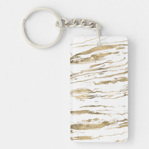 Goud abstract gemarmerde verf sleutelhanger