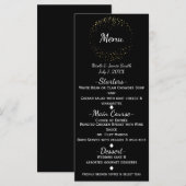Goud Abstract Glam Schitterende Cirkel Menu Progra (Voorkant / Achterkant)