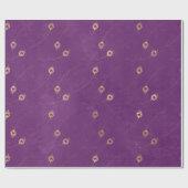 Goud Abstract oog van Peacock Feathers op Paars Cadeaupapier (Vlak)