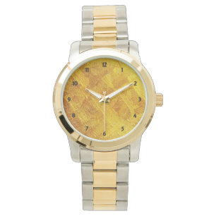 Goud Abstract Patroon OS Twee-Tone Mannen Horloge