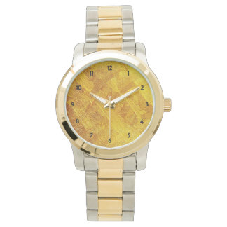 Goud Abstract Patroon OS Twee-Tone Mannen Horloge