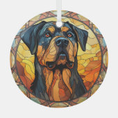 Goud Abstract Rottweiler Dog Vlekken Glas Ornament (Voorkant)