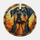Goud Abstract Rottweiler Dog Vlekken Glas Ornament (Achterkant)