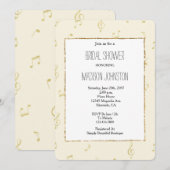 Goud Abstracte Muzieknoten Vrijgezellenfeest Kaart (Voorkant / Achterkant)