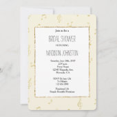 Goud Abstracte Muzieknoten Vrijgezellenfeest Kaart (Voorkant)