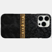 Goud accentueerd Damask Shield Case-Mate iPhone Case (Achterkant (horizontaal))
