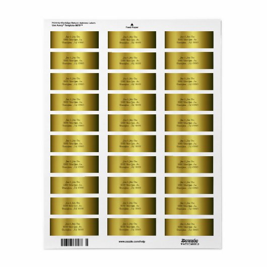 Goud Adresetiket Etiket (Full Sheet)
