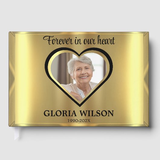 Goud afgeschuind voor altijd in onze hartbegrafeni gastenboek (Voorkant)