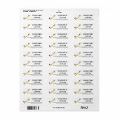 Goud Afgestudeerde typografie Etiket (Full Sheet)