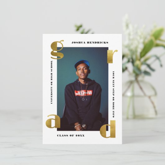 Goud Afstudeerder | Aankondiging van het oude Afst (Staand voorkant)