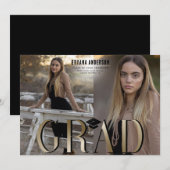 Goud Afstudeerder Afstuderen Foto Afstuderen Kaart (Voorkant / Achterkant)