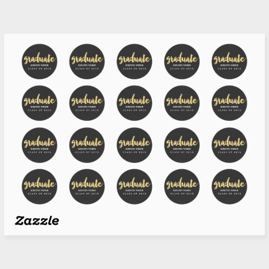Goud Afstudeerder | Afstuderen Sticker Labels (Vel)