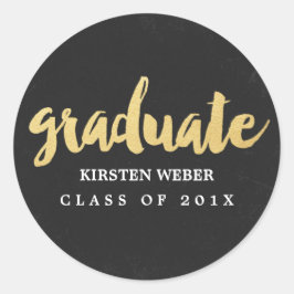 Goud Afstudeerder | Afstuderen Sticker Labels
