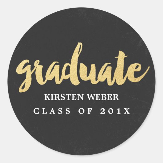 Goud Afstudeerder | Afstuderen Sticker Labels (Voorkant)